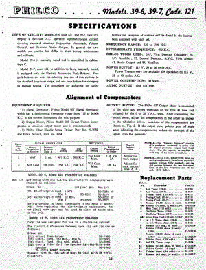 Philco Models 39-6, 39-7, Code 121 维修电路原理图.pdf