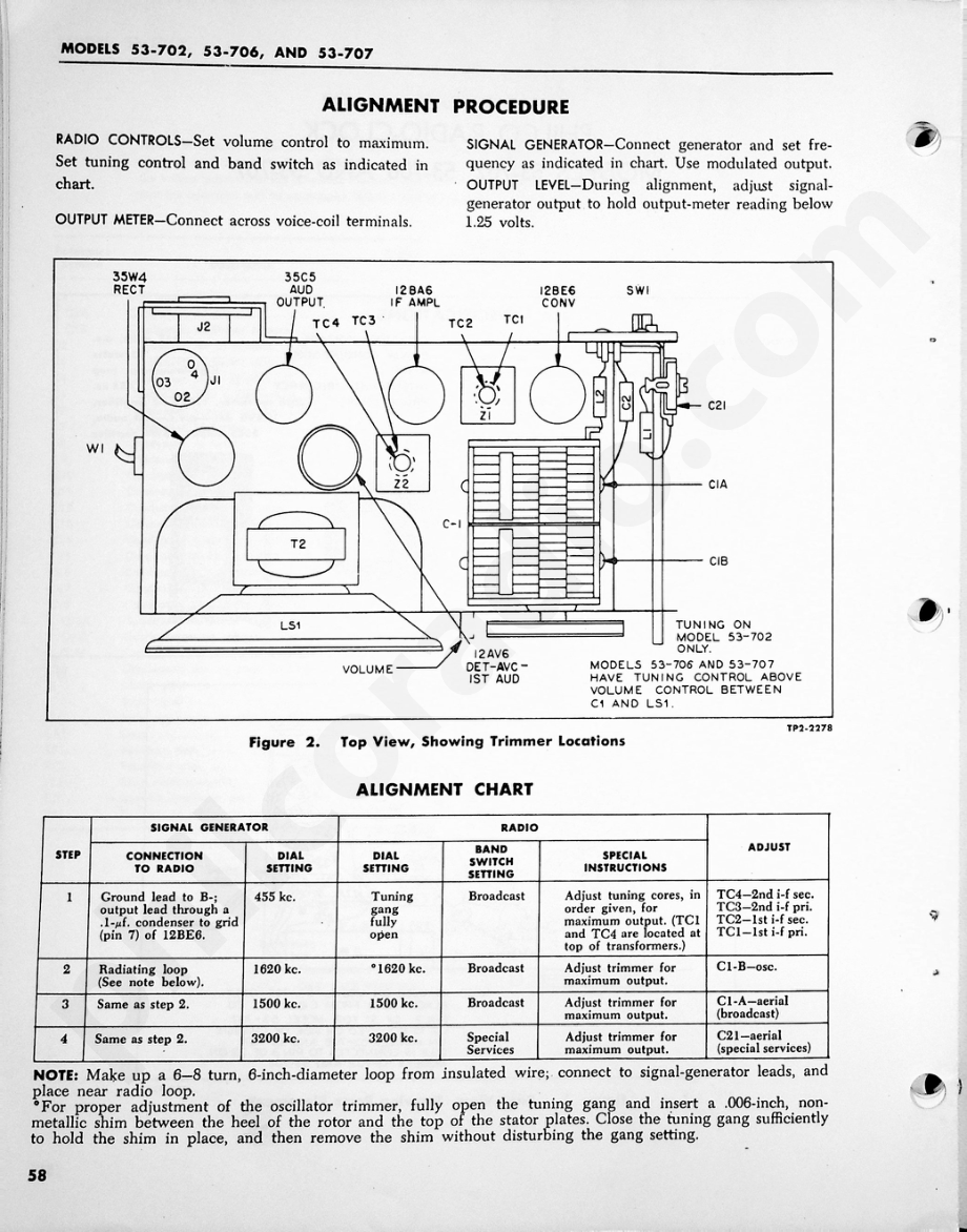 Philco Radio-Clock Models 53-702, 53-706 and 53-707维修电路原理图.pdf_第2页