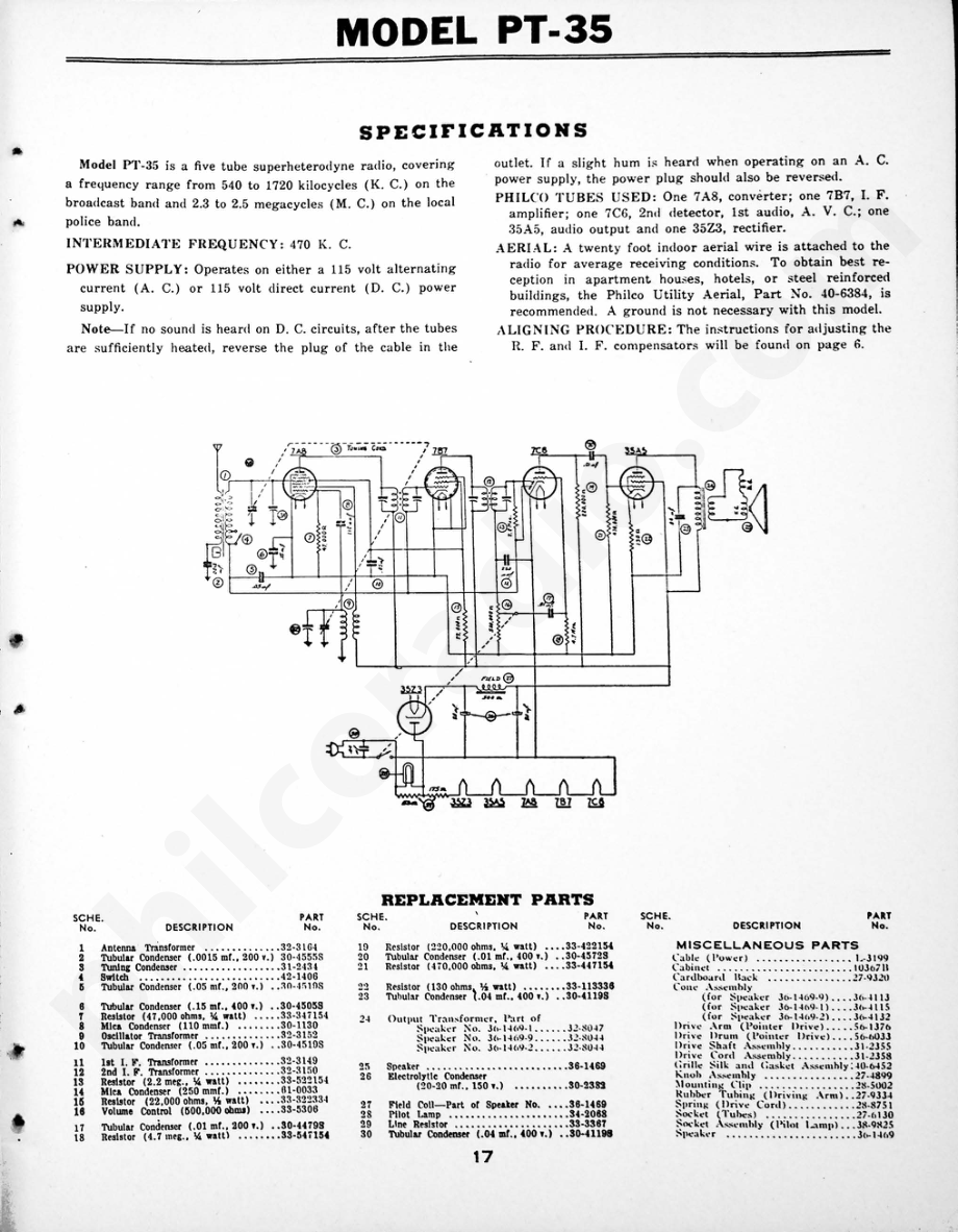 philco Model 40-715 – Philco Tropic 维修电路原理图.pdf_第1页
