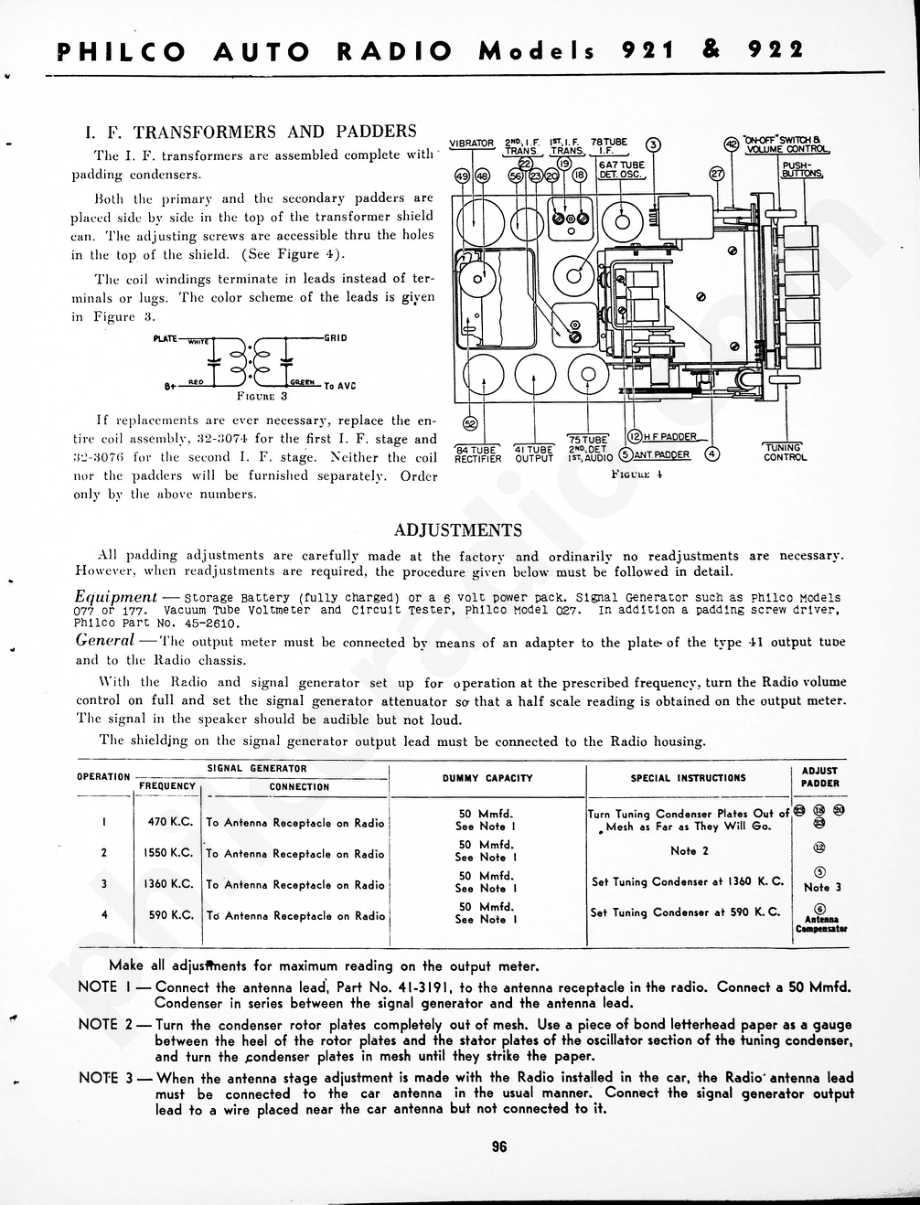 Philco Auto Radio Models 921 & 922 维修电路原理图.pdf_第2页