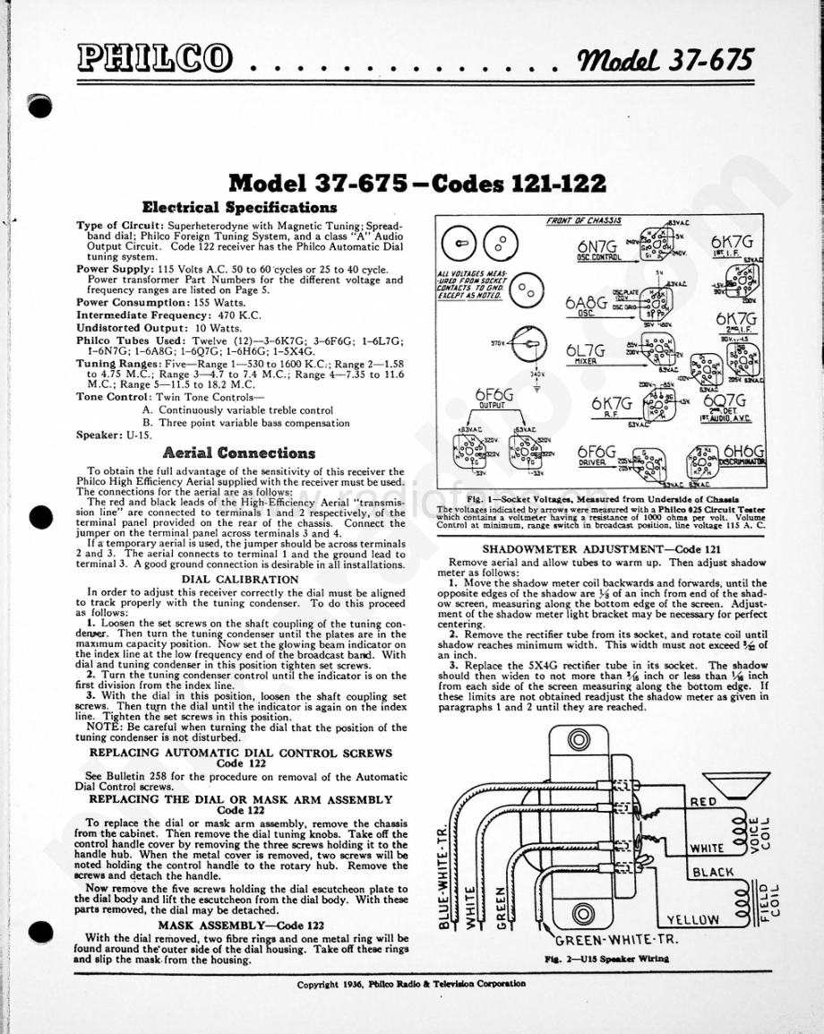 philco Model 37-675 (121, 122) 维修电路原理图.pdf_第1页