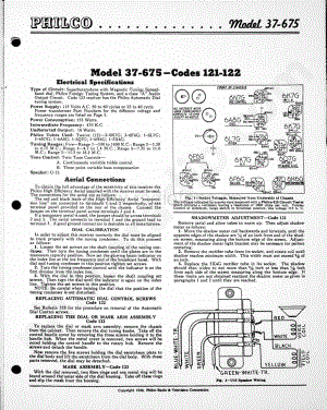 philco Model 37-675 (121, 122) 维修电路原理图.pdf