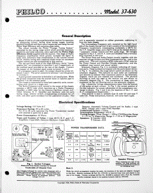philco Model 37-630 维修电路原理图.pdf