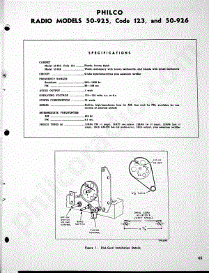 Philco Radio Model 59-925, Code 123 and 50-926维修电路原理图.pdf