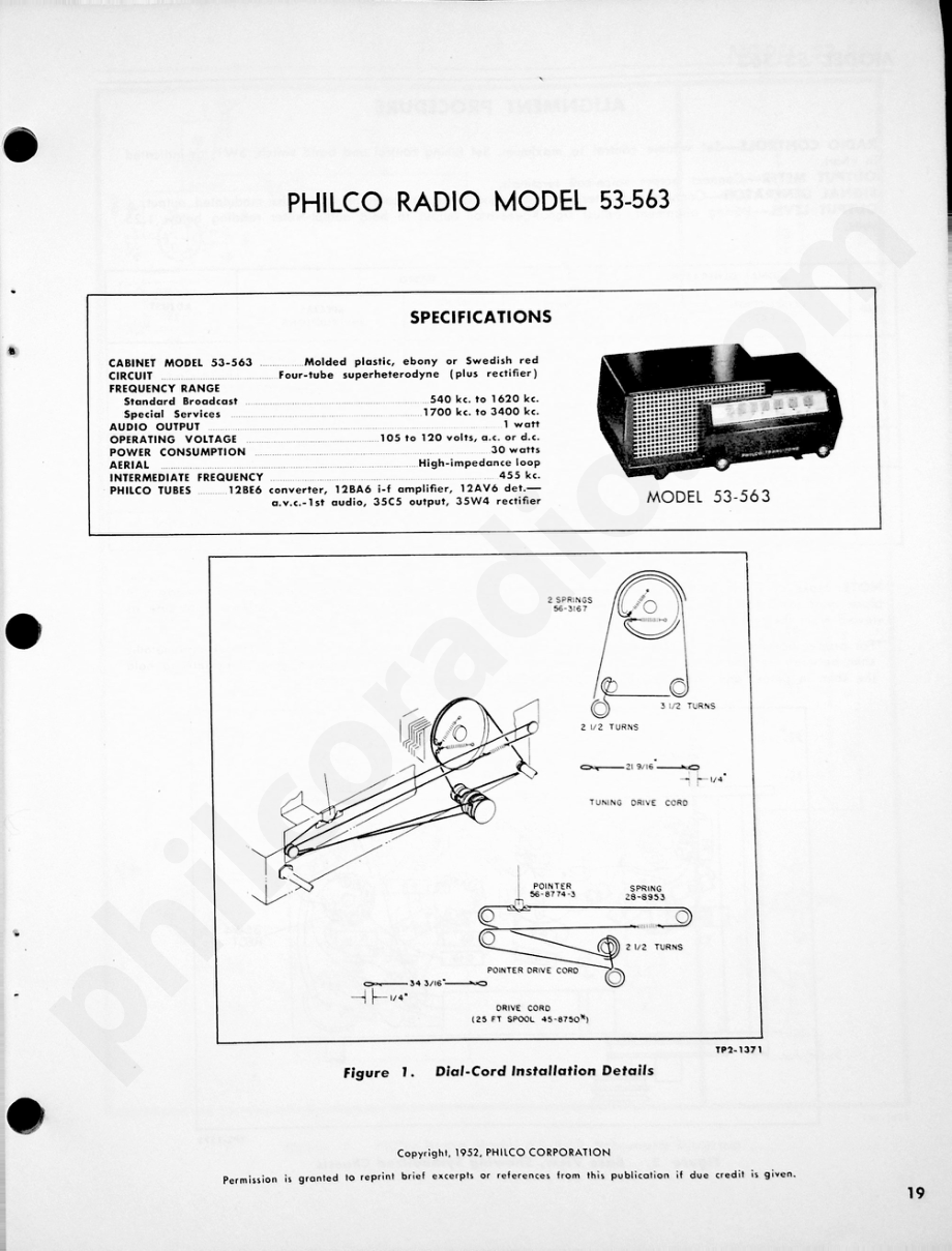 Philco Radio Model 53-563维修电路原理图.pdf_第1页