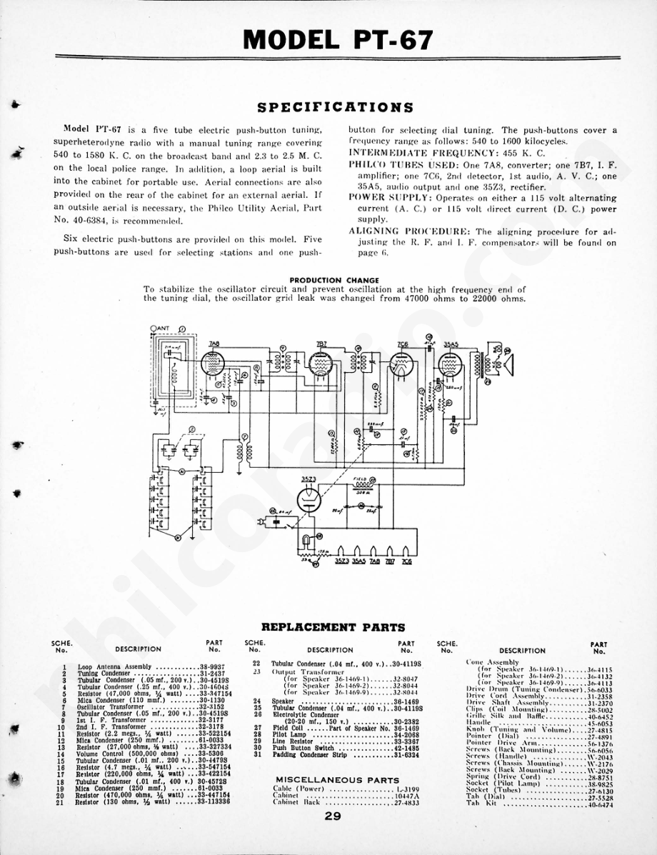 philco Model C-1550 维修电路原理图.pdf_第1页