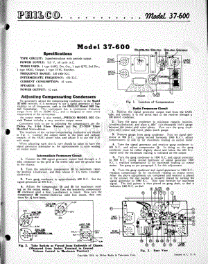philco Model 37-600 维修电路原理图.pdf