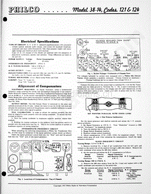 philco Model 38-14 (121, 124) 维修电路原理图.pdf