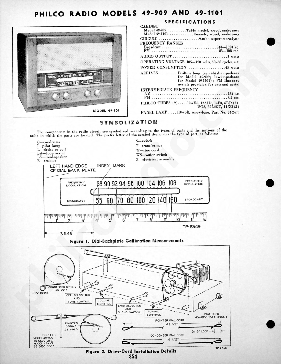 Philco Radio-Phonograph Model 49-1601维修电路原理图.pdf_第1页
