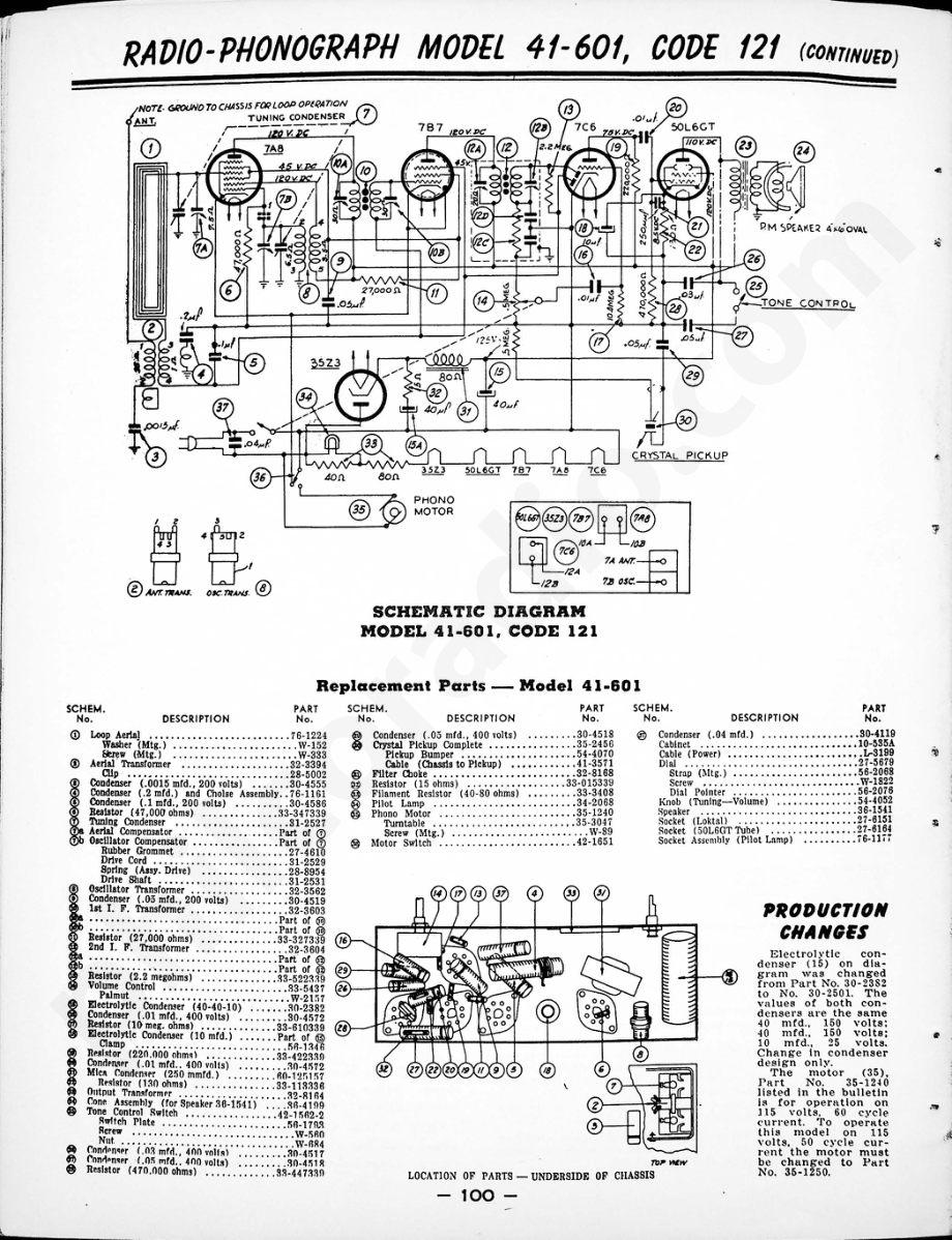 philco Model 41-616, Code 121维修电路原理图.pdf_第2页