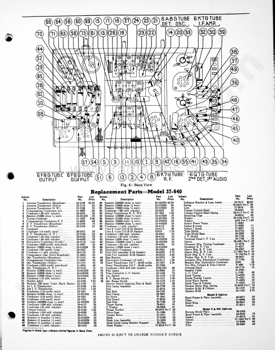 philco Model 37-640 维修电路原理图.pdf_第3页