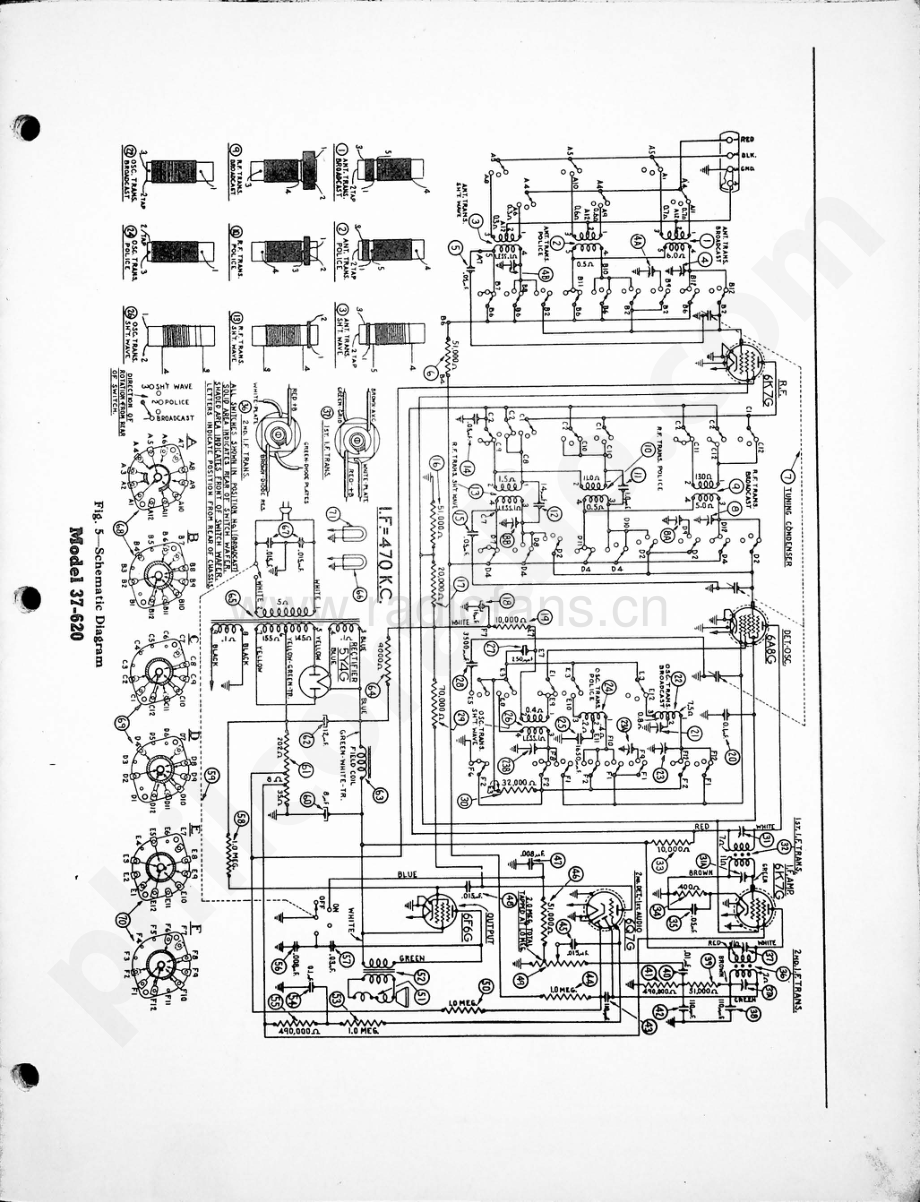 philco Model 37-620 维修电路原理图.pdf_第3页