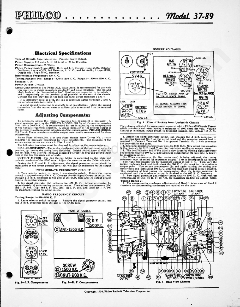 philco Model 37-89 维修电路原理图.pdf_第1页