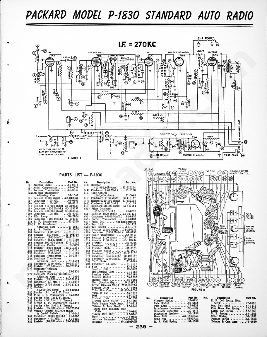 philco Model S-1824 Custom Auto Radio维修电路原理图.pdf_第1页