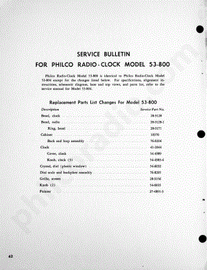 Philco Radio-Clock Model 53-800维修电路原理图.pdf