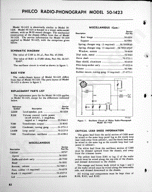 Philco Radio-Phonograph Model 50-1423维修电路原理图.pdf