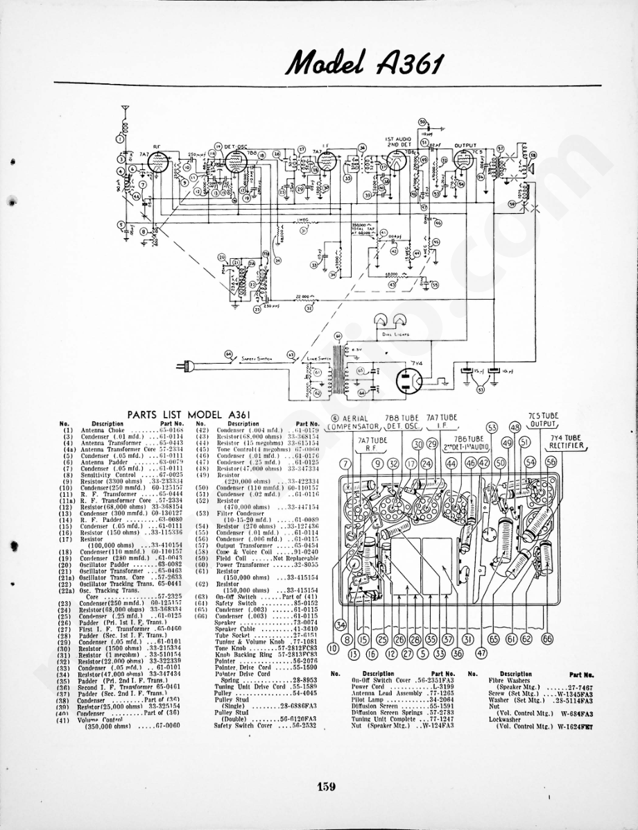 philco Model A361 维修电路原理图.pdf_第1页