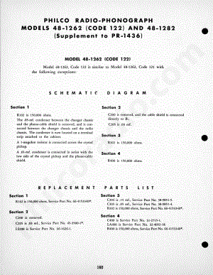 Philco Radio-Phonograph Models 48-1282 and 48-1283 (Supplement for Service Manual for 48-1262)维修电路原理图.pdf