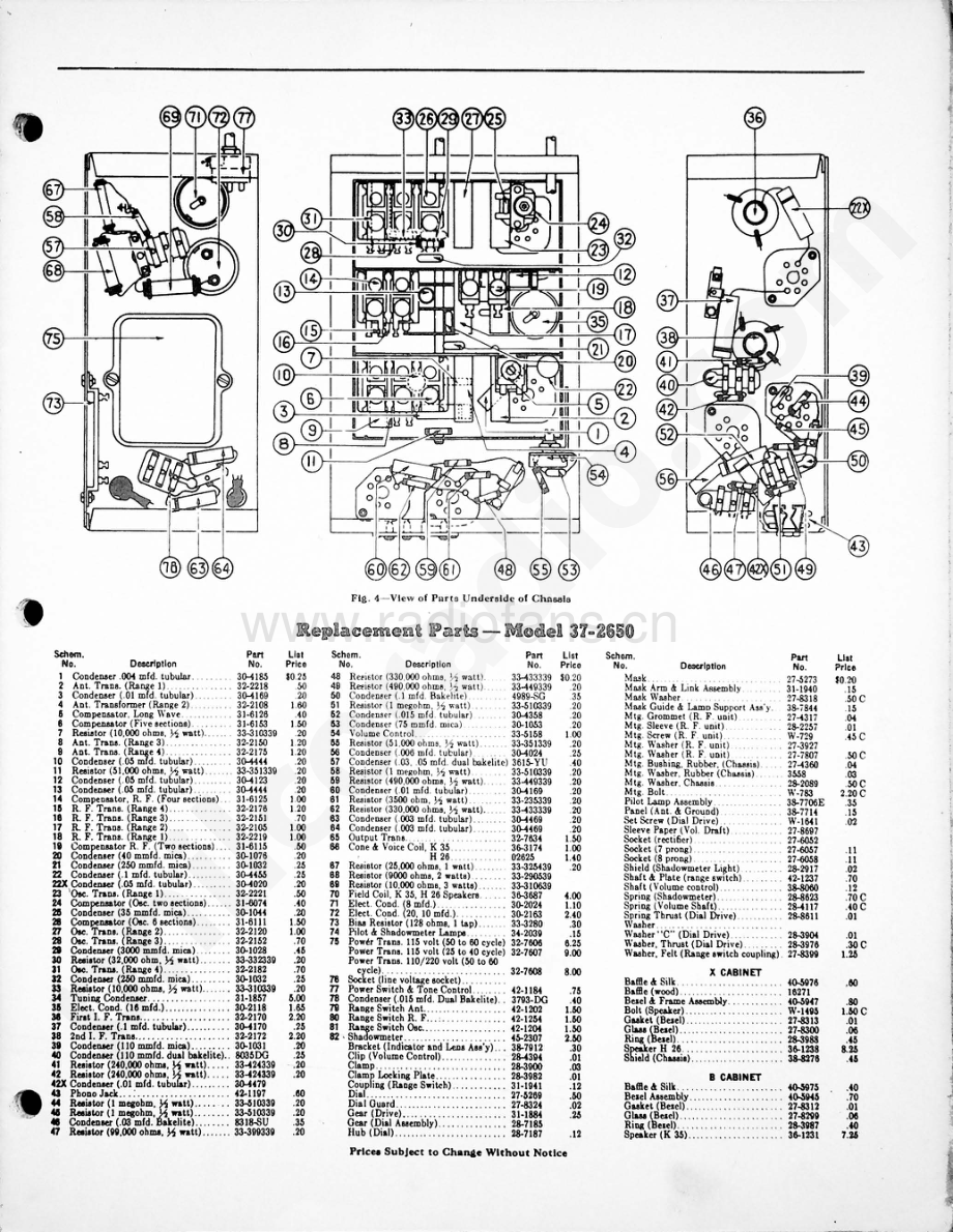 philco Model 37-2650 维修电路原理图.pdf_第3页