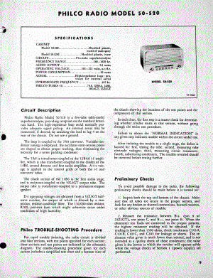 Philco Radio Model 50-520维修电路原理图.pdf