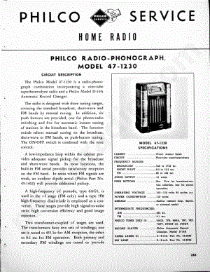 philco Model 47-1230维修电路原理图.pdf