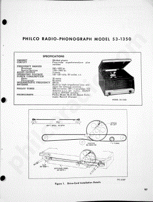 Philco Radio-Phonograph Model 53-1350维修电路原理图.pdf