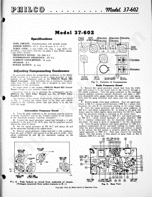 philco Model 37-602 维修电路原理图.pdf