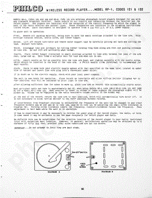 Philco Wireless Record Player Model RP-1, Codes 121 & 122 维修电路原理图.pdf