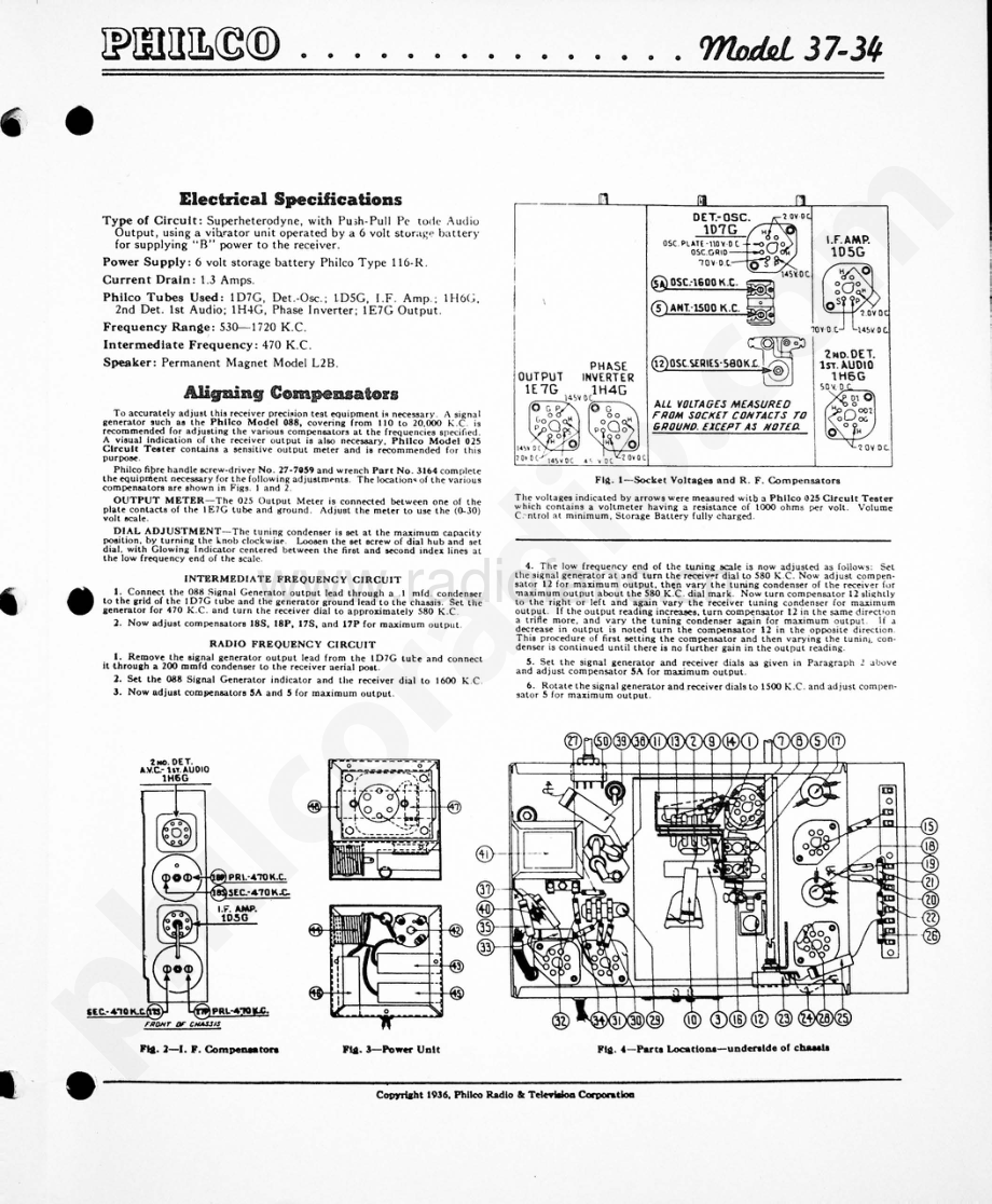 philco Model 37-34 维修电路原理图.pdf_第1页