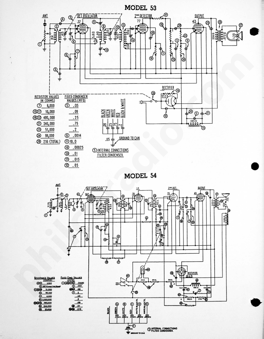 philco Models 53 and 54 电路原理图.pdf_第1页
