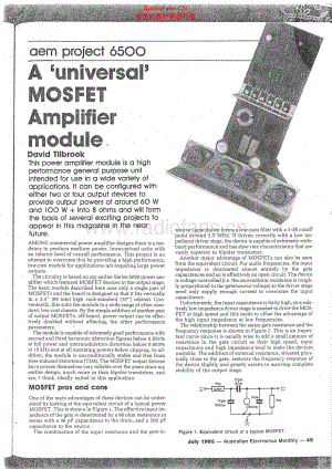 AEM6500_Mosfet_Amplifier维修电路原理图.pdf