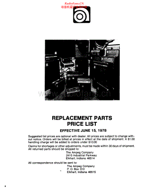 Ampeg-Replacement-Partlist维修电路原理图.pdf