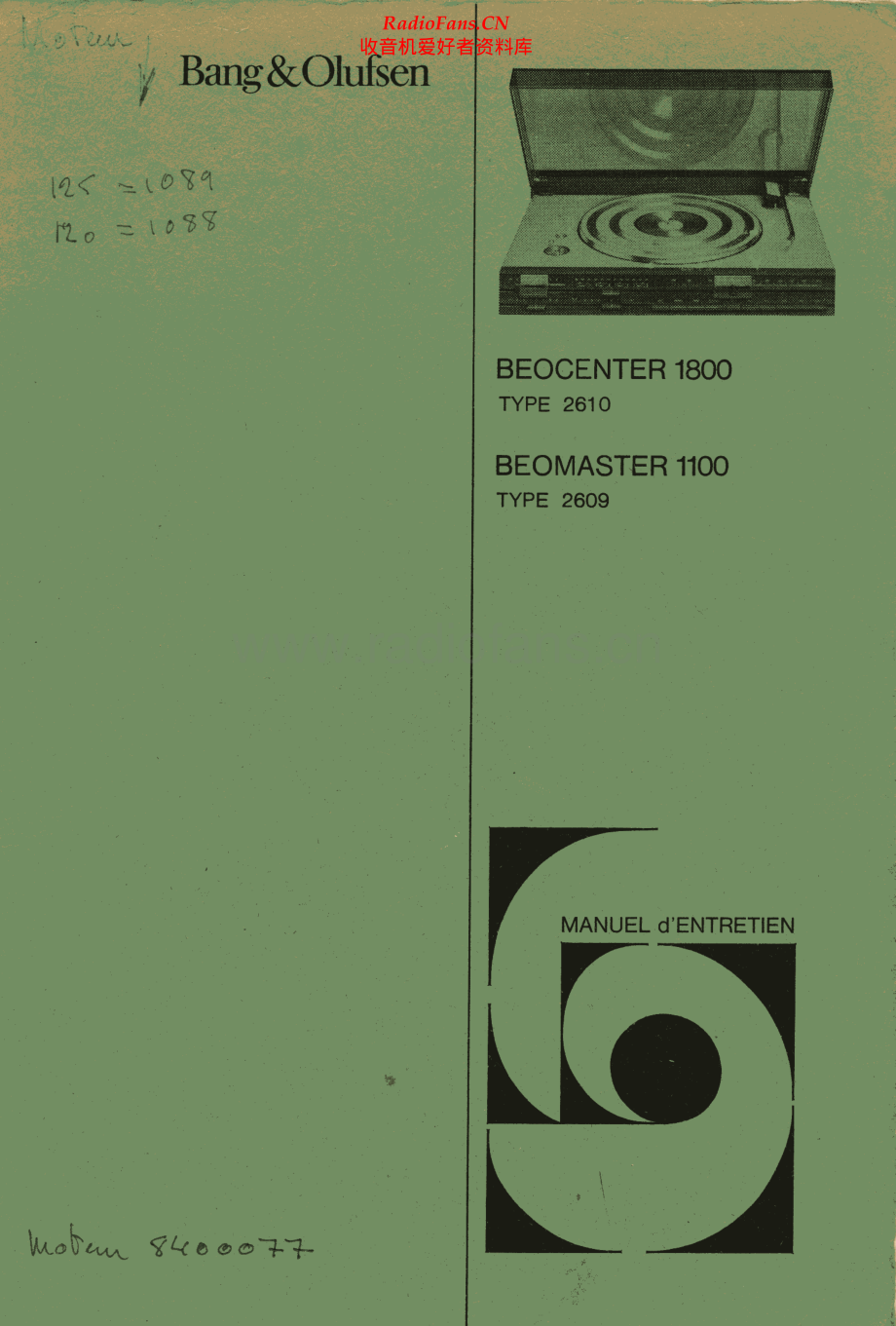 BO-Beomaster1100_type2609-sch1维修电路原理图.pdf_第1页