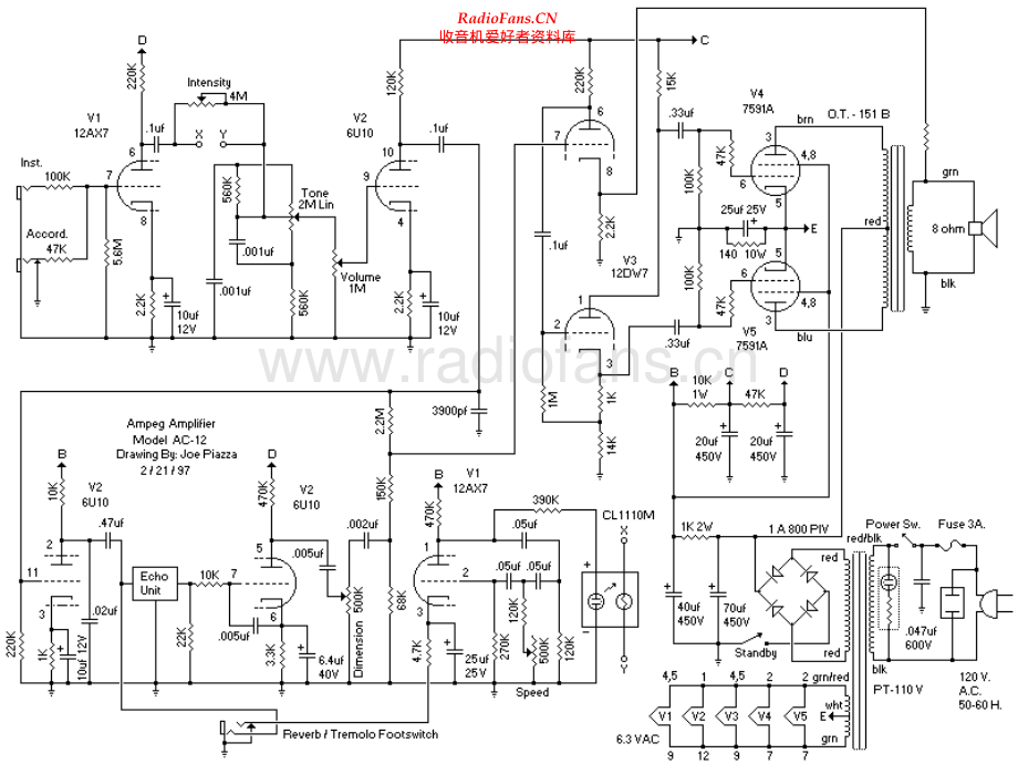 Ampeg-AC12-pwr-sch维修电路原理图.pdf_第1页
