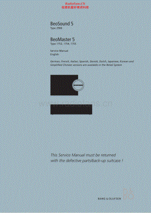 BO-Beosound5_type2900-sm维修电路原理图.pdf