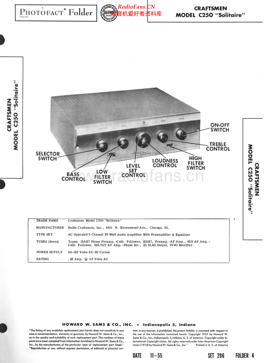 Craftsmen-C250Solitaire-int-sm维修电路原理图.pdf_第1页
