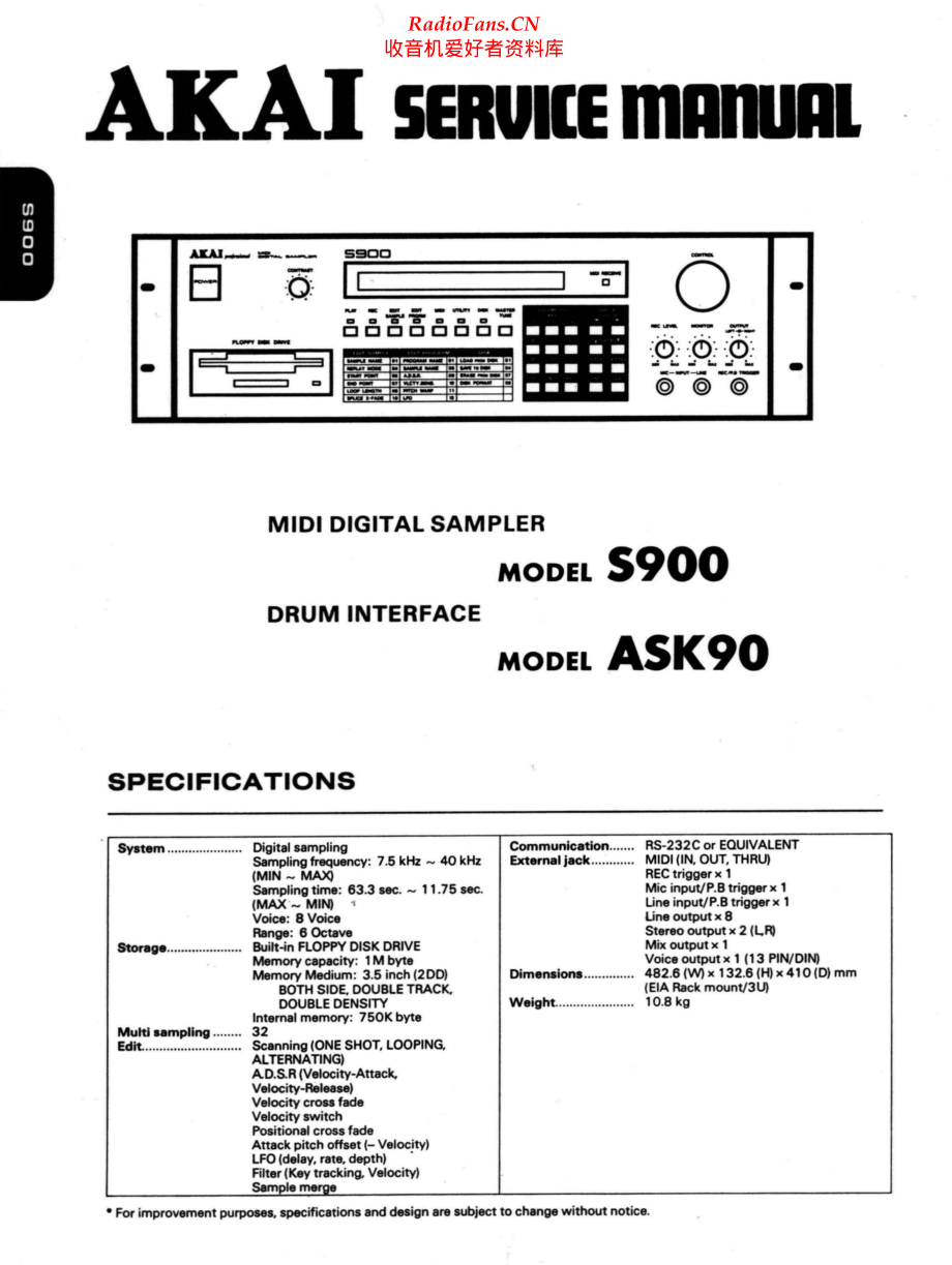 Akai-S900-mds-sm维修电路原理图.pdf_第1页