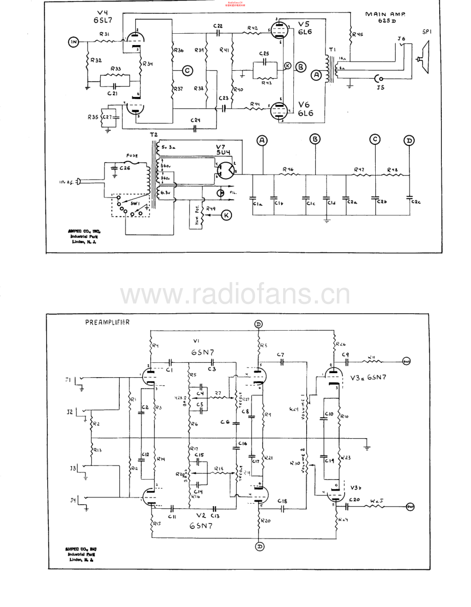 Ampeg-625D-pwr-sch维修电路原理图.pdf_第1页