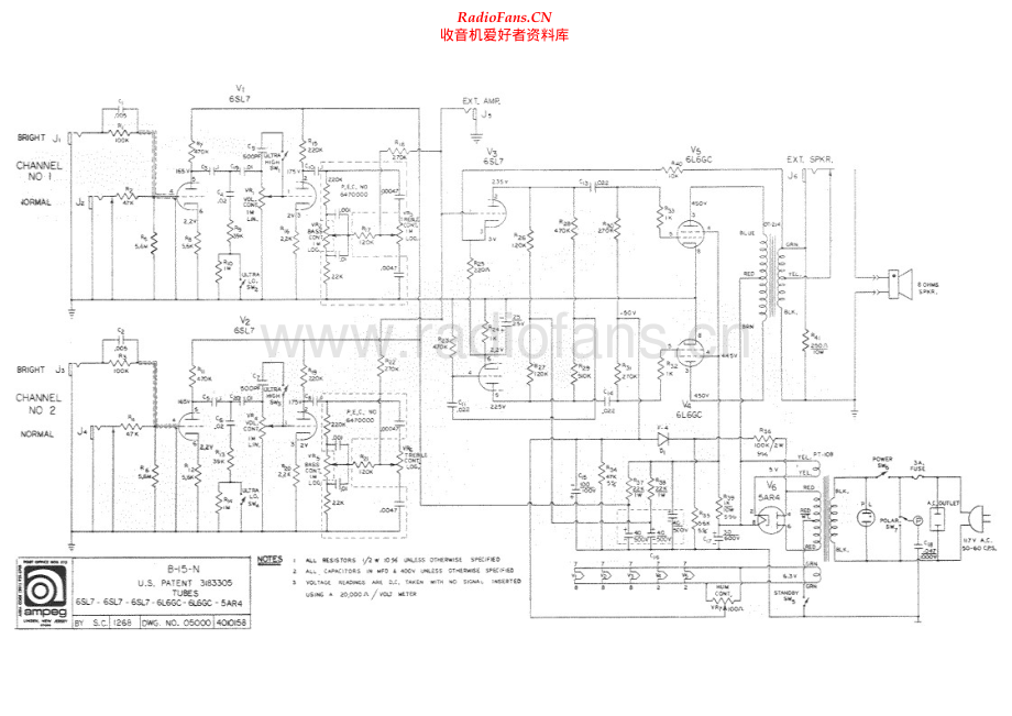 Ampeg-B15N-pwr-sch3维修电路原理图.pdf_第1页