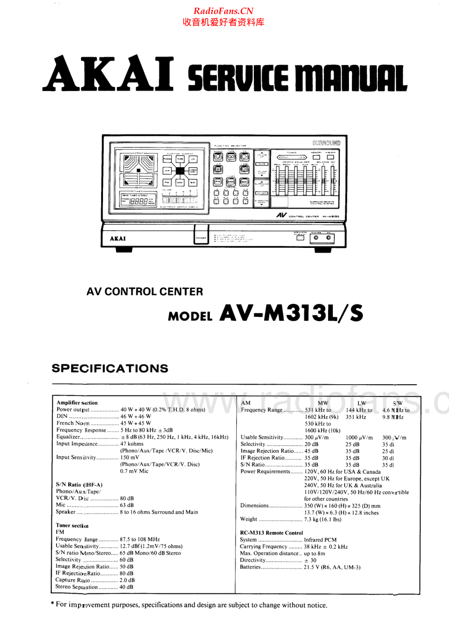 Akai-AVM313L-avr-sm维修电路原理图.pdf_第1页