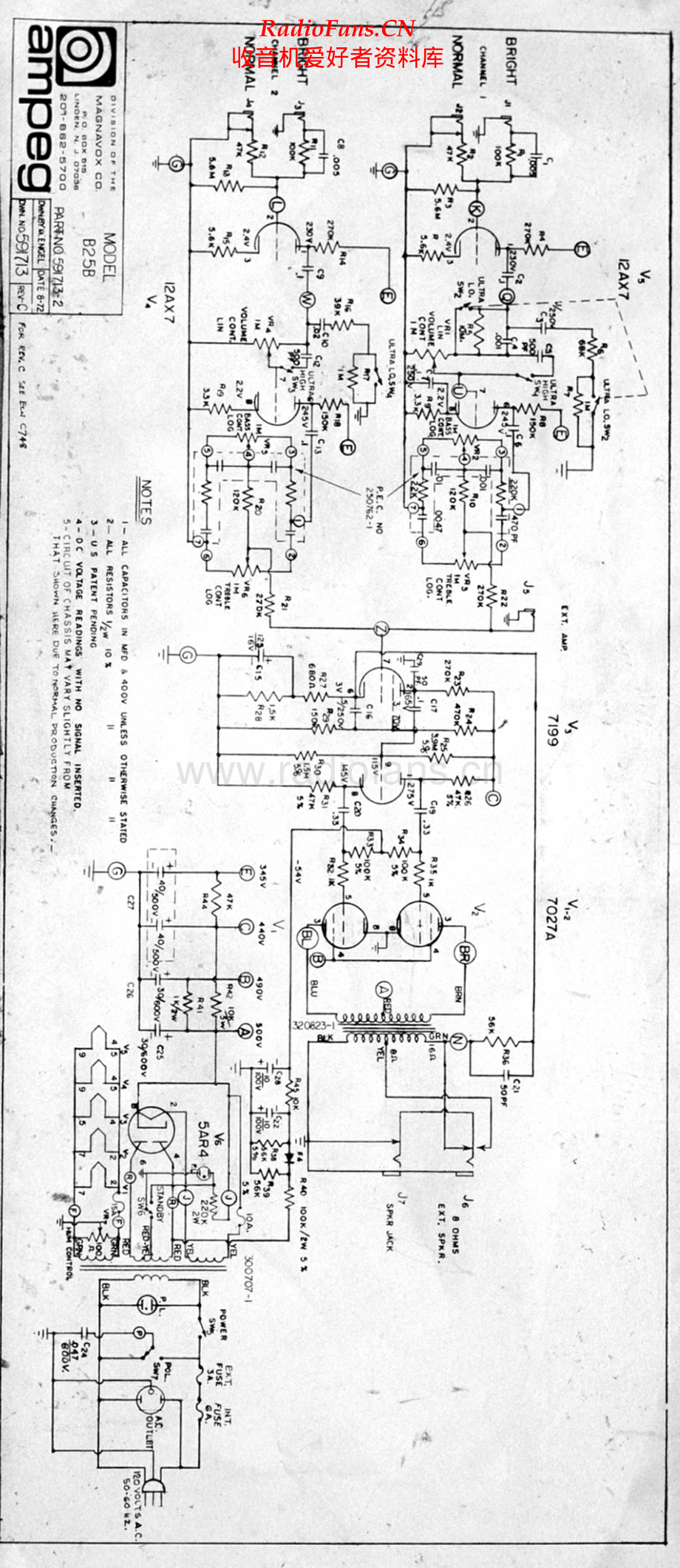 Ampeg-B25B-pwr-sch维修电路原理图.pdf_第1页
