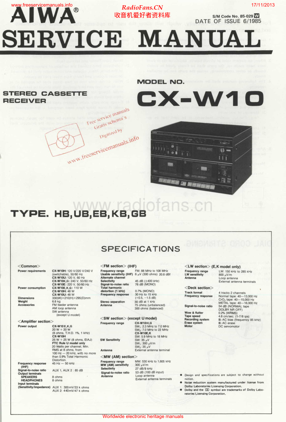 Aiwa-CXW10-rec-sm维修电路原理图.pdf_第1页