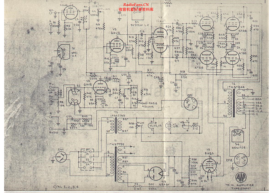 AWA-70Watt-int-sch维修电路原理图.pdf_第1页