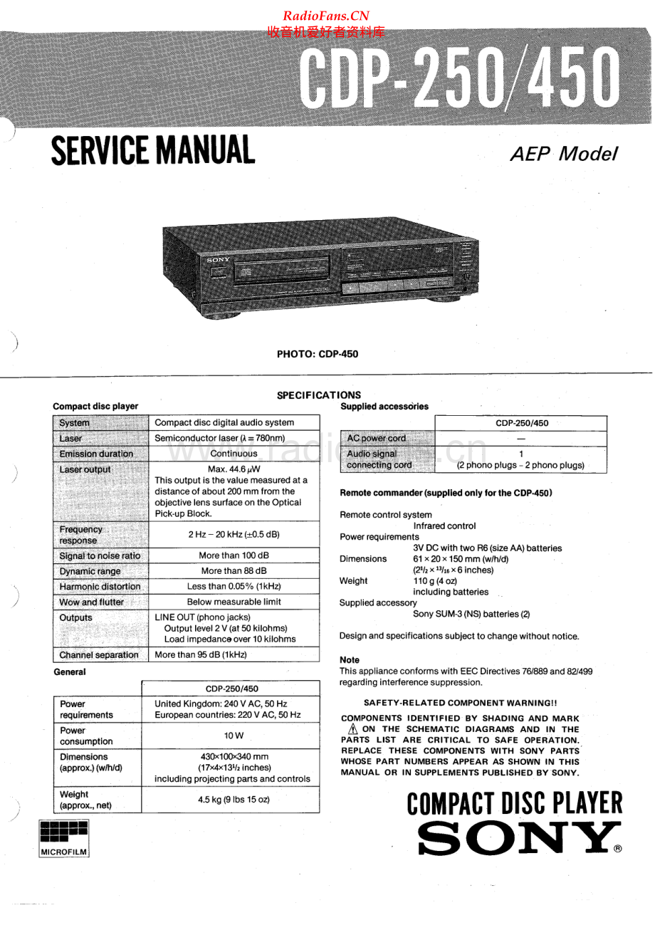 Sony-CDP450-cd-sm 维修电路原理图.pdf_第1页