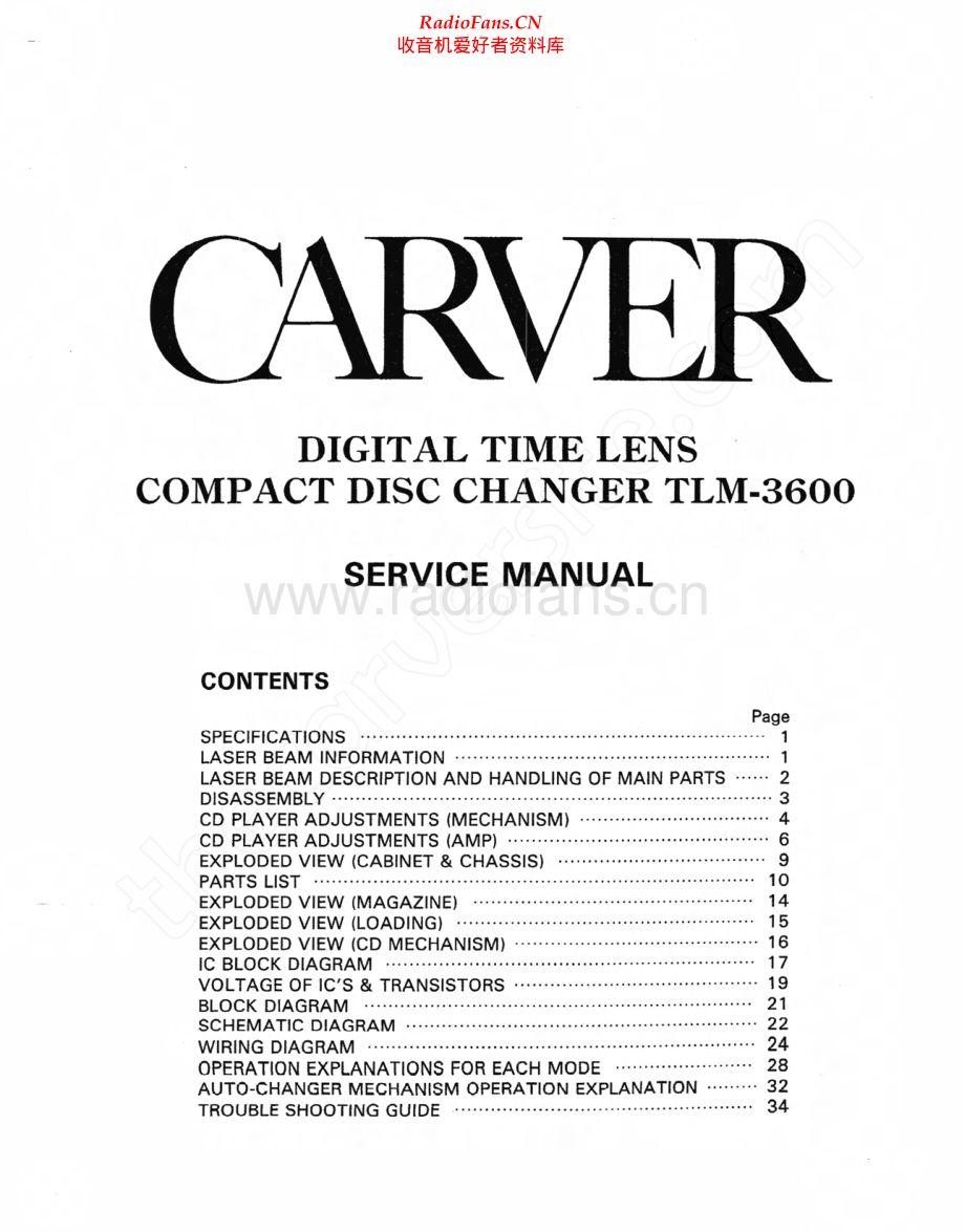 Carver-TLM3600-cd-sm维修电路原理图.pdf_第2页