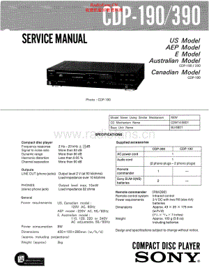 Sony-CDP190-cd-sm 维修电路原理图.pdf