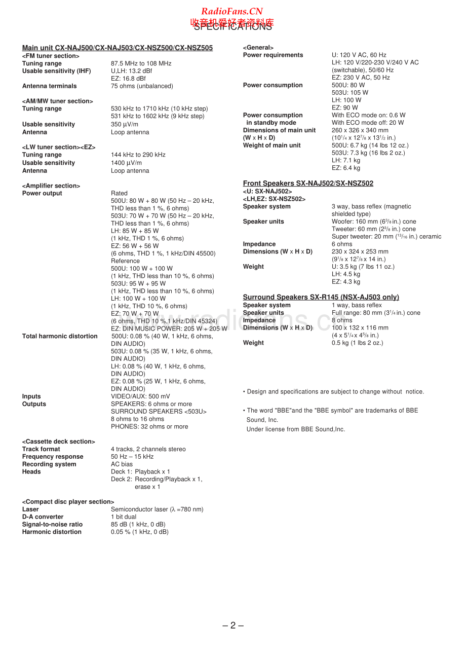 Aiwa-NSXAJ503-cs-sm维修电路原理图.pdf_第2页