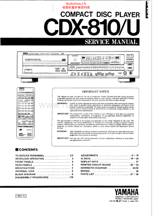 Yamaha-CDX810-cd-sm 维修电路原理图.pdf