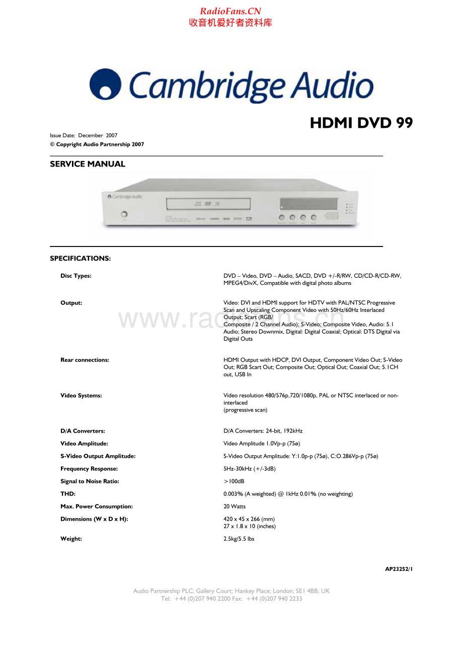 Cambridge-DVD99-dvd-sm维修电路原理图.pdf_第1页