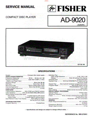 Fisher-AD9020-cd-sch维修电路原理图.pdf
